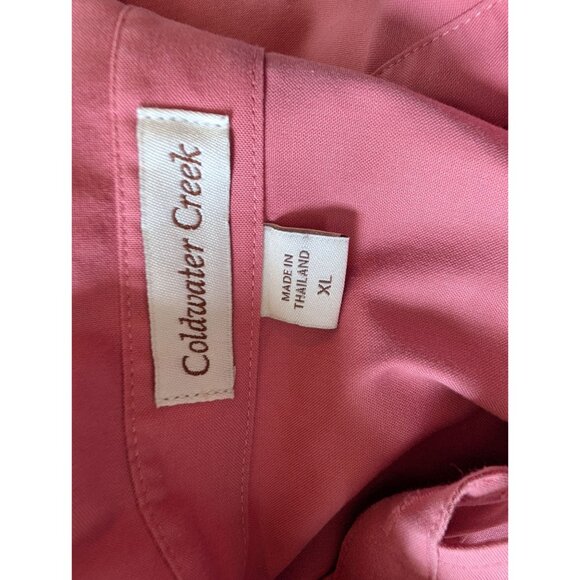 Coldwater Creek Womens Pink Button-Up Collared Shirt XL Polyester Blend - Picture 4 of 6